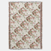 Couverture Amande rose victorienne à fleurs Blanche (devant Vertical)