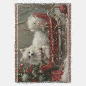 Couverture American Eskimo Chien Festif de Noël (devant Vertical)