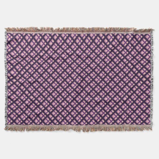Couverture Améthyste Peach rose violet Lilac Striac Plaid (Devant)