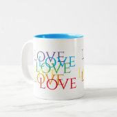COUVERTURE AMOUR Bleu Mug à deux tons (Devant gauche)