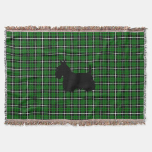 Couverture Amour de Terrier I d'écossais/coeur, plaid vert d