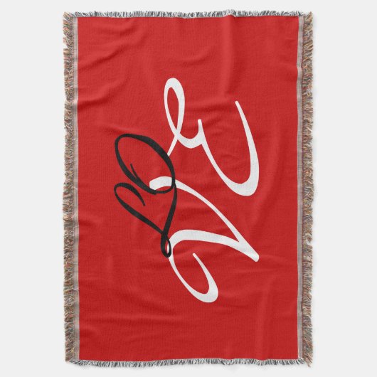 Couverture Amour Rouge Blanc Noir Calligraphie Script (devant Vertical)