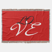 Couverture Amour Rouge Blanc Noir Couleur Calligraphie Script (Devant)