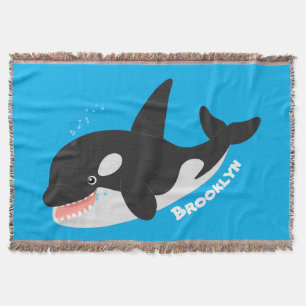 Couverture Amusante baleine orque mignonne dessin animé