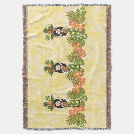 Couverture Ananas Luau Hawaiian Hula Girl Jetez des couvertur (devant Vertical)