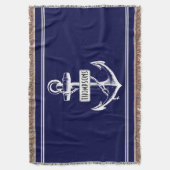 Couverture Ancrage vintage et nom marine bleu, blanc (devant Vertical)