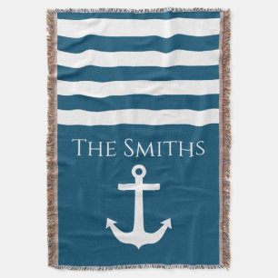 Couverture Ancre et rayures minimalistes Nautiques