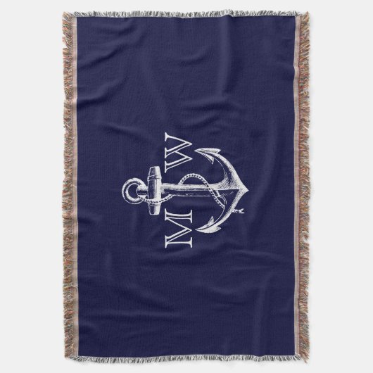 Couverture Ancre, monogramme nautique (devant Vertical)