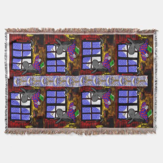 Couverture âne et oiseau dans la neige (Devant)