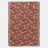 Couverture Anémone de William Morris, brun et rose de fuchsia (devant Vertical)