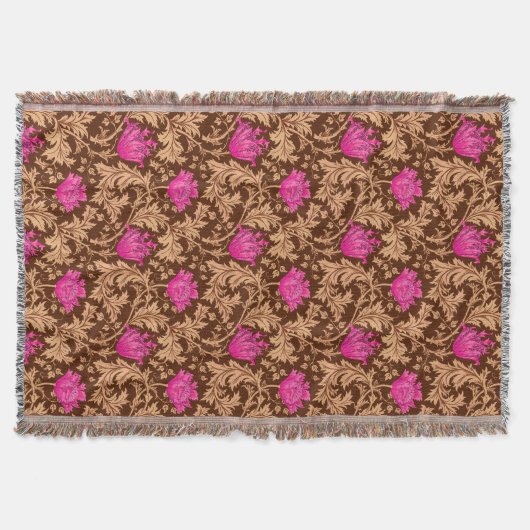 Couverture Anémone de William Morris, brun et rose de fuchsia (Devant)