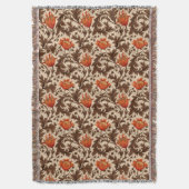 Couverture Anémone William Morris, beige, marron et rouille (devant Vertical)