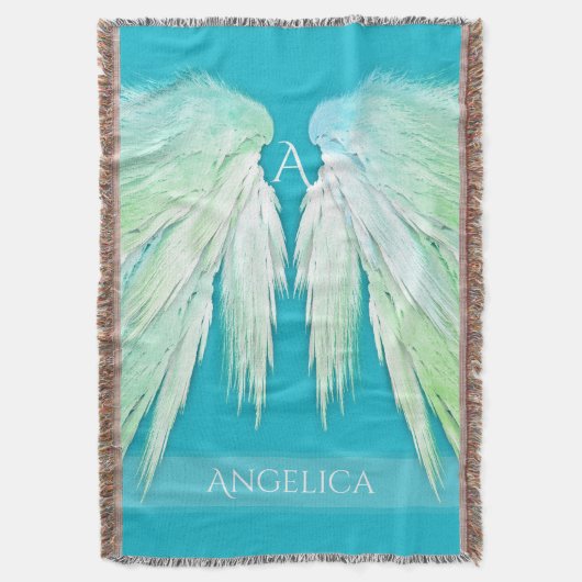 Couverture ANGEL WINGS Monogramme Nom Fresh Ombre (devant Vertical)