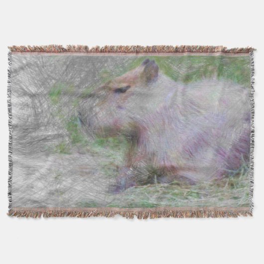Couverture animal artistique capybara (Devant)