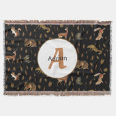 Couverture Animaux de la forêt automnale Feuilles d'automne M (Devant)
