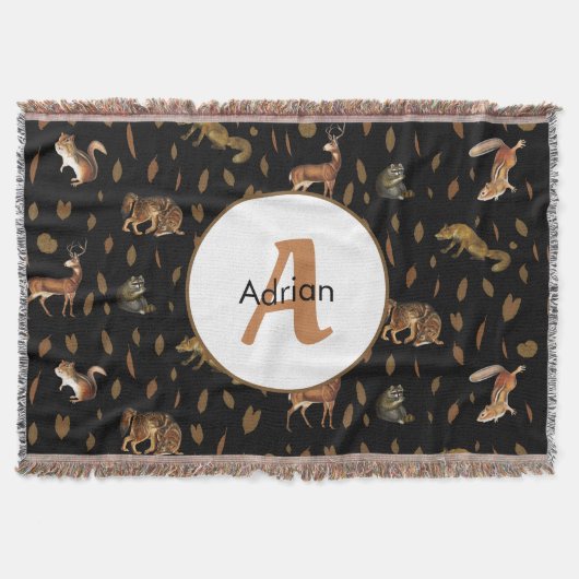Couverture Animaux de la forêt automnale Feuilles d'automne M (Devant)