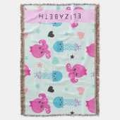 Couverture Animaux de mer, poulpe, méduse, Coeurs, Votre nom (devant Vertical)