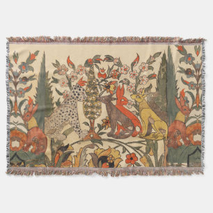 COUVERTURE ANIMAUX FORESTIERS, LEOPARD, JACKALS, RABBITS, FLE