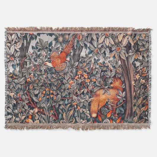 Couverture ANIMAUX FORESTIERS Pheasant, Renard rouge, Floral (Devant)