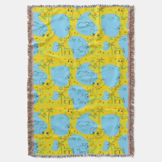 Couverture Animaux jouant l'arrière - plan de motif de bébé (devant Vertical)