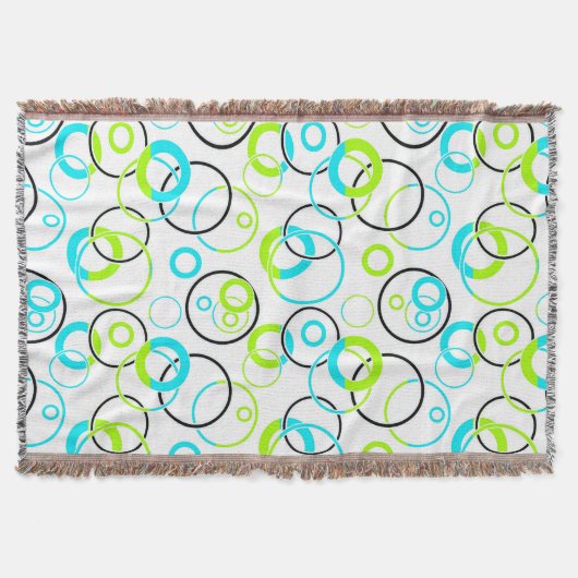 Couverture anneaux et cercles bleus, verts et noirs sur fond (Devant)