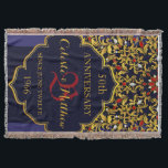Couverture Anniversaire de mariage orné de bijoux de luxe<br><div class="desc">Conception inspirée par Indien du Moyen-Orient. Personnalisez avec les noms,  la date d'anniversaire et le monogramme ou les nombres - ces couvertures de jet fait aux cadeaux hors concours pour des beaucoup l'événement-mariage spécial,  anniversaire,  fiançailles….Couvertures entièrement personnalisables de jet de souvenir comme cadeaux pour les couples spéciaux !</div>