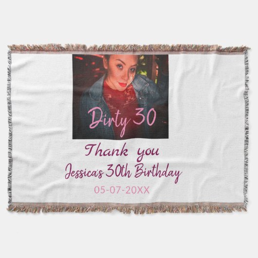 Couverture Anniversaire Dirty 30 ajouter nom rose ajouter pho (Devant)