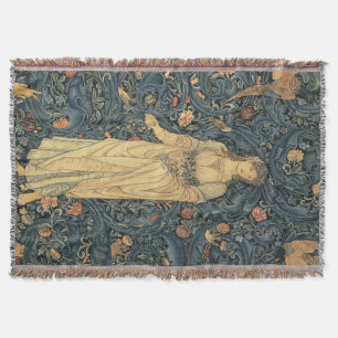 Couverture antique de jet de William Morris Flora