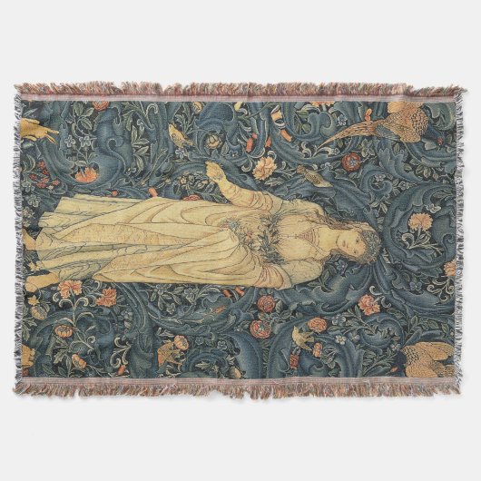 Couverture antique de jet de William Morris Flora (Devant)