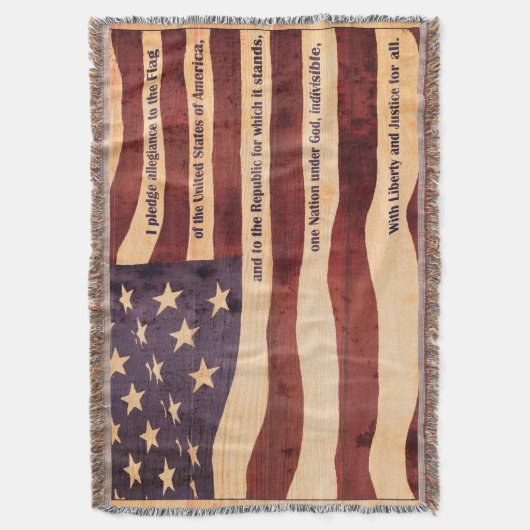 Couverture Antique drapeau américain avec serment d'allégeanc (devant Vertical)
