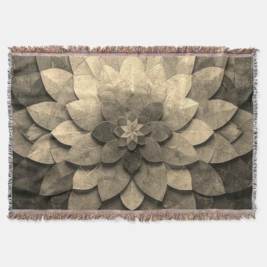 Couverture Antique Golden Mandala Art Fleur texturée (Devant)