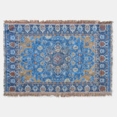 Couverture Antique Oriental Bleu Turc Tapis Perse (Devant)