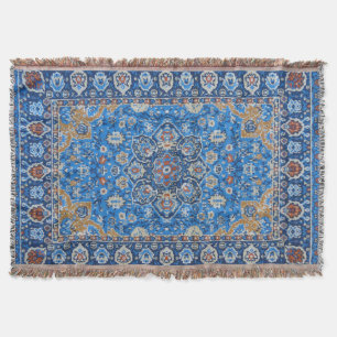 Couverture Antique Oriental Bleu Turc Tapis Perse