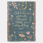 Couverture Apocalypse 21:5, Turquoise Floral Christian (devant Vertical)