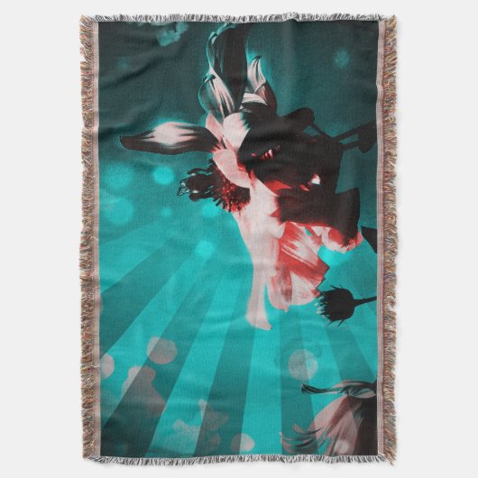 Couverture Aqua N Pink Sunflower Rays Jeter Blanket (devant Vertical)