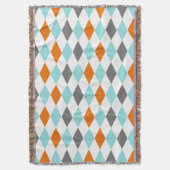 Couverture Aqua Orange Turquoise moderne tendance Arlequin (devant Vertical)
