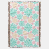Couverture Aqua Pink et Gold Snowflakes en hiver (devant Vertical)