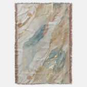 Couverture Aquarelle beige et bleu Marbre Abstrait (devant Vertical)