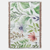 Couverture Aquarelle blanche Jardin botanique floral (devant Vertical)
