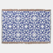 Couverture Aquarelle bleu et blanc Motif espagnol Carrelage (Devant)