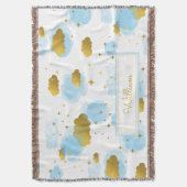 Couverture Aquarelle bleue Nuages Gold Stars Sky (devant Vertical)