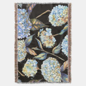 Couverture Aquarelle Blue Hydrangea : Motif foncé sans couleu (devant Vertical)