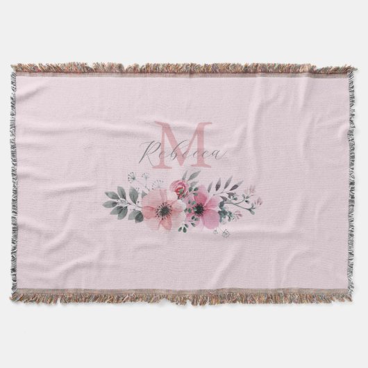 Couverture Aquarelle botanique chic rose pâle (Devant)