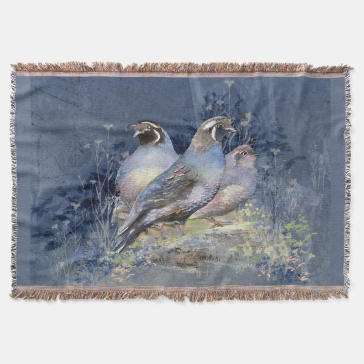 Couverture Aquarelle Californie Quail Bird Nature Art (Devant)
