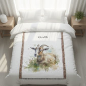 Couverture Aquarelle Chèvre de ferme, sur mesure