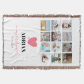 Couverture Aquarelle Coeur bébé première année photo Collage (Devant)