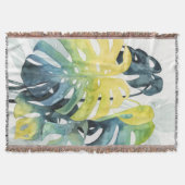 Couverture Aquarelle Coucher de soleil Palm Tree Feuilles (Devant)