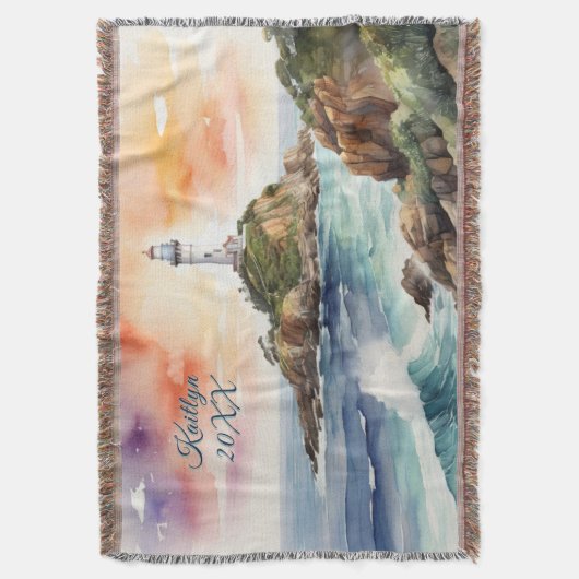 Couverture Aquarelle croquis Byron Bay Lighthouse Monogramme (devant Vertical)