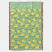 Couverture Aquarelle de citron motif nom de fille mignonne (devant Vertical)