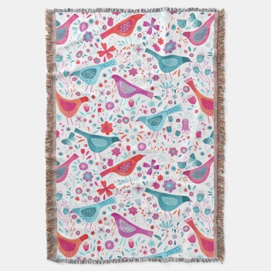 Couverture Aquarelle d'oiseau Boho floral (devant Vertical)
